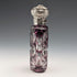 Antique British 800 Silver Lid Purple Cut Glass Portable Perfume Bottle